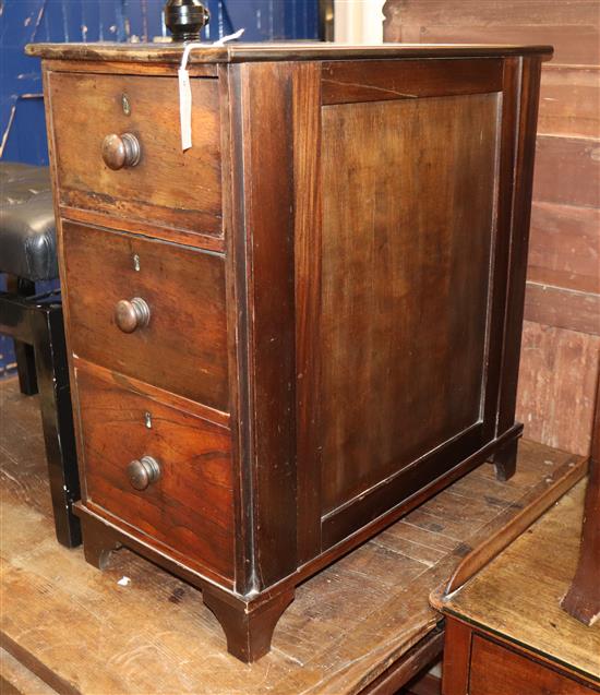 A 19th century rosewood pedestal chest of drawers W.32cm